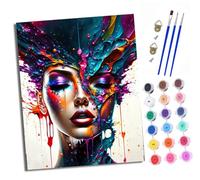 XXHXIE Paint by Numbers for Adults Painting Kit for Adults Craft Art Painting Kit Acrylic Pigment Drawing Color-Splashed Portraits Paintwork for Gift Home Wall Decor 16x20 inch (Without Frame)