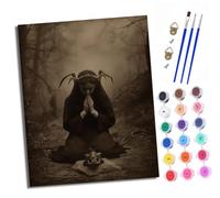 XXHXIE Paint by Numbers for Adults Painting Kit for Adults Craft Art Painting Kit Acrylic Pigment Drawing The Goat Horned Woman Praying in The Forest Paintwork for Gift Home Wall Decor(with Frame)