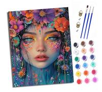 XXHXIE Paint by Numbers for Adults Painting Kit for Adults Craft Art Painting Kit Acrylic Pigment Drawing Flowers Decorate The Human face Paintwork for Gift Home Wall Decor 16x20 inch (Without Frame)