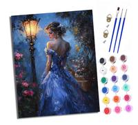 XXHXIE Paint by Numbers for Adults Painting Kit for Adults Craft Art Painting Kit Acrylic Pigment Drawing Girl Strolling in The Garden Paintwork for Gift Home Wall Decor 16x20 inch (Without Frame)