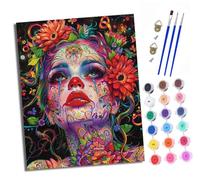 XXHXIE Paint by Numbers for Adults Painting Kit for Adults Craft Art Painting Kit Acrylic Pigment Drawing Flowers Beauty Strange Paintwork for Gift Home Wall Decor 16x20 inch (Without Frame)