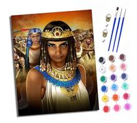 XXHXIE Paint by Numbers Kits for Adults On Clear Symbols Colored Canvas Ancient Egyptian Female Leader Easy DIY Acrylic Pigment Drawing Paintwork for Home Wall Decor 16x20in Frameless