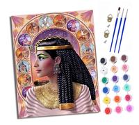 XXHXIE Paint by Numbers Kits for Adults On Clear Symbols Colored Canvas Ancient Egyptian Woman Easy DIY Acrylic Pigment Drawing Paintwork for Home Wall Decor 16x20in Frameless