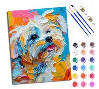 XXHXIE Paint by Numbers Kits for Adults Painting Kits for Beginners On Clear Symbols Colored Canvas Gingerbread Man Swinging Acrylic Pigment Drawing Paintwork for Home Wall Decor Frameless