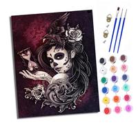 XXHXIE Paint by Numbers Kits for Adults Painting Kits for Beginners On Clear Symbols Colored Canvas Dangerous Beauty Easy DIY Acrylic Pigment Drawing Paintwork for Home Wall Decor 16x20in Frameless