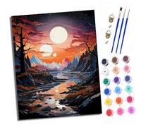 XXHXIE Paint by Numbers Paint by Numbers for Adults Beginners 40 x 50 cm Alien Landscapes Adults Paint by Numbers with Paint Brushes DIY Painting for Home Decoration Without Frame