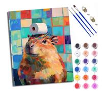 XXHXIE Paint by Numbers Paint by Numbers for Adults Beginners 40 x 50 cm Guardian Lighthouse at sea Adults Paint by Numbers with Paint Brushes DIY Painting for Home Decoration Without Frame