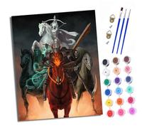 XXHXIE Paint by Numbers Paint by Numbers for Adults Beginners 40 x 50 cm The Four Horsemen Arrive Adults Paint by Numbers with Paint Brushes DIY Painting for Home Decoration with Frame