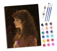 XXHXIE Paint by Numbers Paint by Numbers for Adults Beginners 40 x 50 cm Woman Wearing a Wreath Adults Paint by Numbers with Paint Brushes DIY Painting for Home Decoration Without Frame