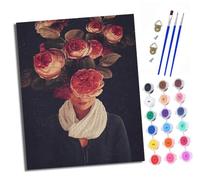 XXHXIE Paint by Numbers Paint by Numbers for Adults Beginners 40 x 50 cm Woman with Flowers Covering her face Adults Paint by Numbers with Paint Brushes DIY Painting for Home Decoration Without Frame