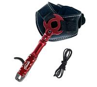 xxiaojun Adjustable Wristband Release, Index Finger Release, Composite Bow, 360 Degree rotatable Jaws, Automatic Closure, Bow and Arrow Archery Accessories, Archery Release Aids (red)