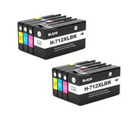 XXINGYULI Compatible Ink Cartridge 712XL 3ED71A 3ED67A Compatible With HP712 Compatible With DesignJet T210 T230 T250 T650 T630 Inkjet Printers(8PCS 2Set)
