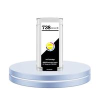 XXINGYULI HW.Compatible Ink Cartridge 300ML Compatible With DesignJet T850 T950 Full Pigment Ink With Stable Chip Compatible With 738(HP738 -MBK-130ML)