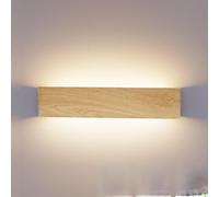 XXINLOOY Indoor LED Wall Light 24W/16.14 inch, Up Down Wall Sconce, 3 CCT Adjustable with Memory Function, Slim Aluminium Wood Grai Wall Lamp, Key Switch for Living Room Hallway Staircase