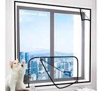 XXIUDEE Custom Size Cat Safety Mesh, Reinforced Cat Screen Window with Self-Adhesive Tape, Mosquito Net for Windows, Semi-Transparent Fly Screen Mesh Anti Insect