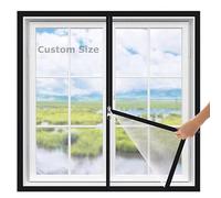XXIUDEE Custom Size Window Screen Mesh Insect Mesh Mosquito Bug Nets | Easy Installation Fly Screens No Drilling, Self-Adhesive Tape, Durable Cat Safety Window Net with Zipper