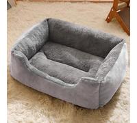 XXIUDEE Dog Bed Medium, Orthopedic Dog Sofa Beds, Anti-Anxiety Pet Pillow Cushion, Soft Warm Square Dog House with Anti-Slip Bottom for Kitty and Puppy (80 * 60 * 15cm,Gray)