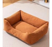 XXIUDEE Medium Dog Beds, Washable Orthopedic Dog Mattress Mat, Removable Anti-Anxiety Pet Crate Mat Pad, Pet House Indoor, Small Medium Large Size Cat Beds (50 * 40 * 21cm,Coffee)