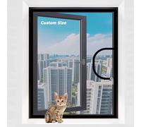XXIUDEE Mosquito Window Screen Pet Proof, Cat Window Guard Screen with Self-adhesive, Custom Size Indoor Cat Safety Netting for Summer Patio Balcony Keep Bugs Out