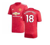 (XXL) 2020-2021 Man Utd Adidas Home Football Shirt (B.FERNANDES 18)