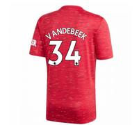 (XXL) 2020-2021 Man Utd Adidas Home Football Shirt (VAN DE BEEK 34)