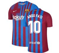 (XXL) 2021-2022 Barcelona Vapor Match Home Shirt (ANSU FATI 10)
