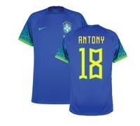 Brazil Men's 2022 - 2023 Away Shirt - Antony 18 in Blue | Size: 2XL Brazil Blue 2XL
