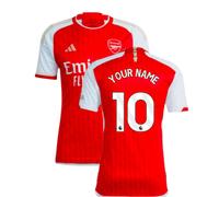 Arsenal FC Men's Personalised 2023 2024 Home Shirt Your Name in Red | Size: 2XL Arsenal FC Red 2XL