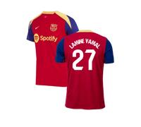 (XXL) 2023-2024 Barcelona Strike Training Shirt (Red) (Lamine Yamal 27)