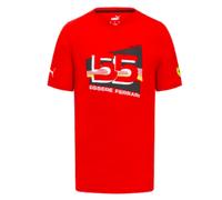 (XXL) 2023 Ferrari Carlos Sainz #55 Driver T-Shirt (Red)