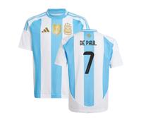 Argentina Junior 2024 - 2025 Home Shirt - De Paul 7 in White | Size: 15-16 Years Argentina White 15-16 Years