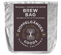 (XXL 27in x 27in) Durable Polyester Beer Brewing Brew Bag - Designed in California - Reusable Home Brewing Strainer Bag with EasyOpen Drawstring to Filter Mash, Boil and Strain Hops, Apple Cider