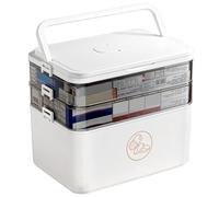 XXL 3-Tier Pill Organizer for 7 Days, Extra Large, Transparent Drawers with Labels, Travel-Friendly for Three Daily Doses