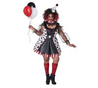 (XXL (46/48)) Psycho clown costume dress plus size women
