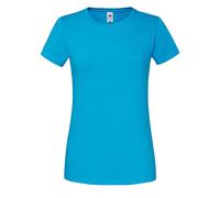 (XXL, Azure) Fruit Of The Loom Womens/Ladies Iconic Ringspun Cotton T-Shirt