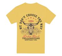 (XXL, Banana Yellow) Yellowstone Mens Large Skull T-Shirt