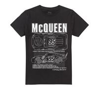 (XXL, Black) Cars Mens Lightning McQueen Outline T-Shirt