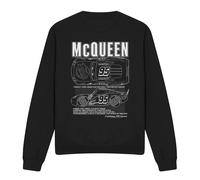 (XXL, Black) Cars Unisex Adult Lightning McQueen Outline Sweatshirt