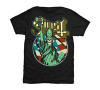 (XXL, Black) Ghost Unisex Adult Statue of Liberty T-Shirt