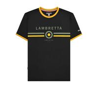 (XXL, Black/Gold) Lambretta Mens Target Ringer T-Shirt