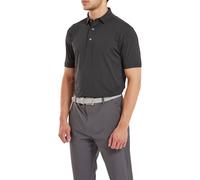 (XXL, Black/Grey) FootJoy Mens Dot Print Lisle Four Way Stretch Wicking Golf Polo Shirt