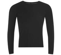 (XXL, Black) Lonsdale Mens Plain Crew Neck Long-Sleeved T-Shirt