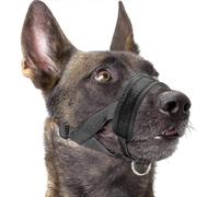 (XXL, Black) Nylon Soft Dog Muzzle, Anti-bit, Anti-bark, Anti-chew, Adjustable Ring (xl, Black)