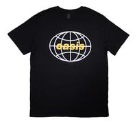 (XXL, Black) Oasis Unisex Adult Globe Logo T-Shirt