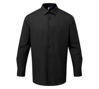 (XXL, Black) Premier Mens Poplin Long-Sleeved Formal Shirt