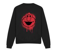 (XXL, Black) Sesame Street Unisex Adult Elmo Graffiti Sweatshirt