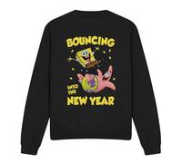 (XXL, Black) SpongeBob SquarePants Unisex Adult Bouncing Into The New Year Sweatshirt