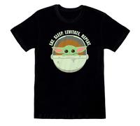(XXL, Black) Star Wars: The Mandalorian Unisex Adult Eat Sleep Levitate T-Shirt