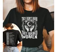 (XXL, black) They Didn't Burn Witches They Burned Women T-Shirt Feminist Witch T Shirt Short Sleeve Graphic Tees Women's Rights Tshirt Tops