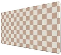 XXL Brown Checkered Mouse Pad with Non-Slip Rubber Base, Large Modern Aesthetic Mouse Pads for Desk Decorative Gaming Mousepad Desk Accessory for Office